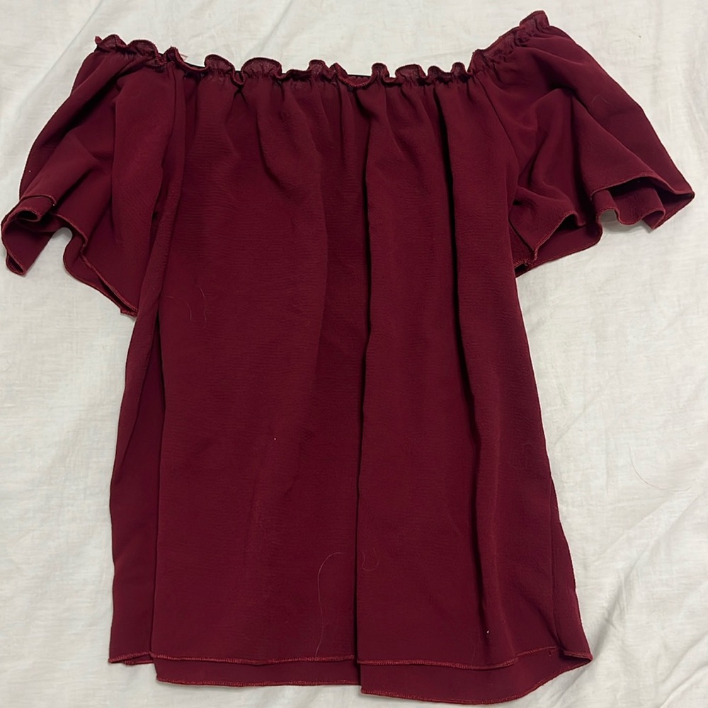 Burgundy off the shoulder top